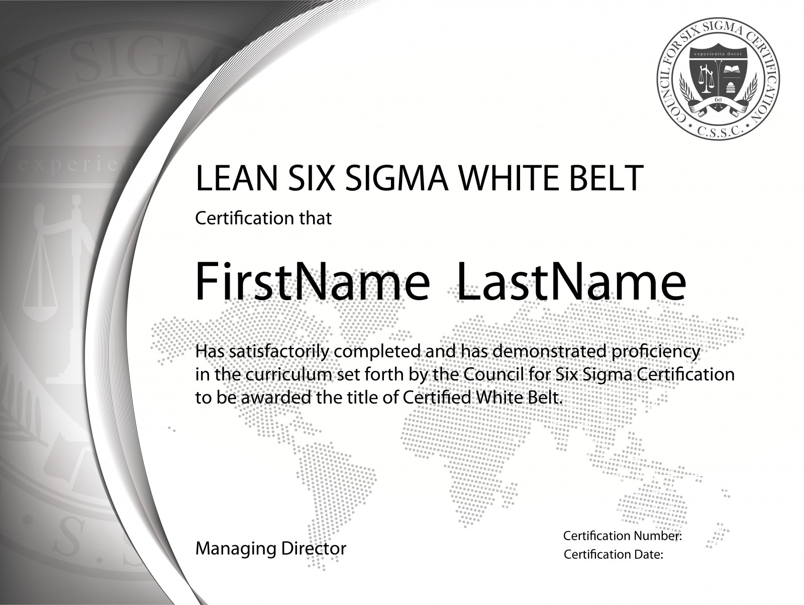Lean Six Sigma White Belt Certification The Council for Six Sigma Certification