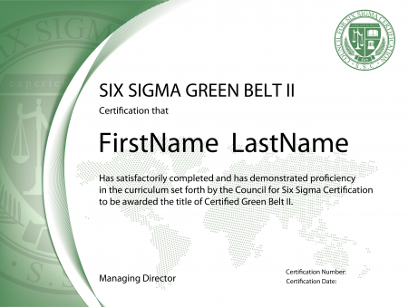 Six Sigma Green Belt Certification II Six Sigma Green Belt Certification II