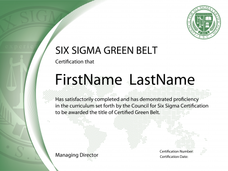 Six Sigma Green Belt Certification Six Sigma Green Belt Certification