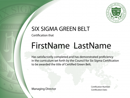 Six Sigma Green Belt Certification Six Sigma Green Belt Certification