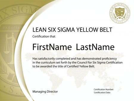 Lean Six Sigma Yellow Belt Certification Lean Six Sigma Yellow Belt Certification