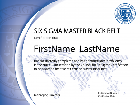 Six Sigma Master Black Belt Certification Six Sigma Master Black Belt Certification
