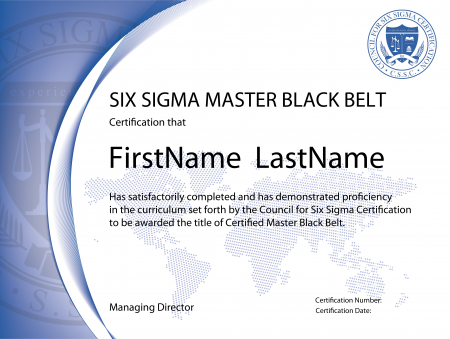 Six Sigma Master Black Belt Certification Six Sigma Master Black Belt Certification