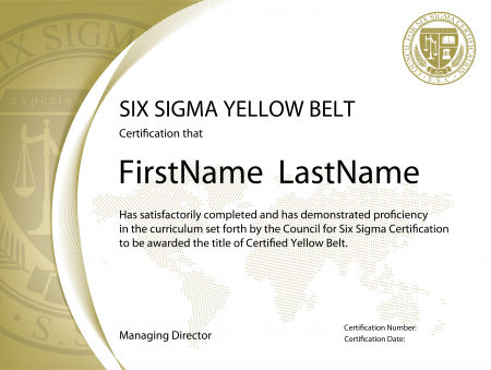 Six Sigma Yellow Belt Certification Six Sigma Yellow Belt Certification