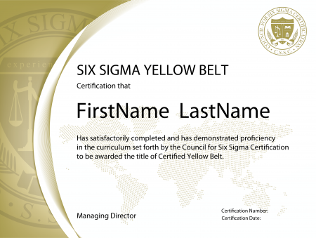 Six Sigma Yellow Belt Certification Six Sigma Yellow Belt Certification